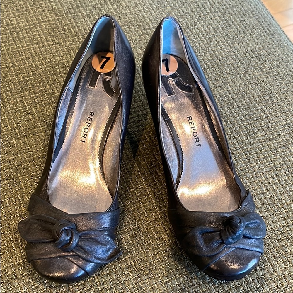 Report Black Wedge Heels (sz 7)